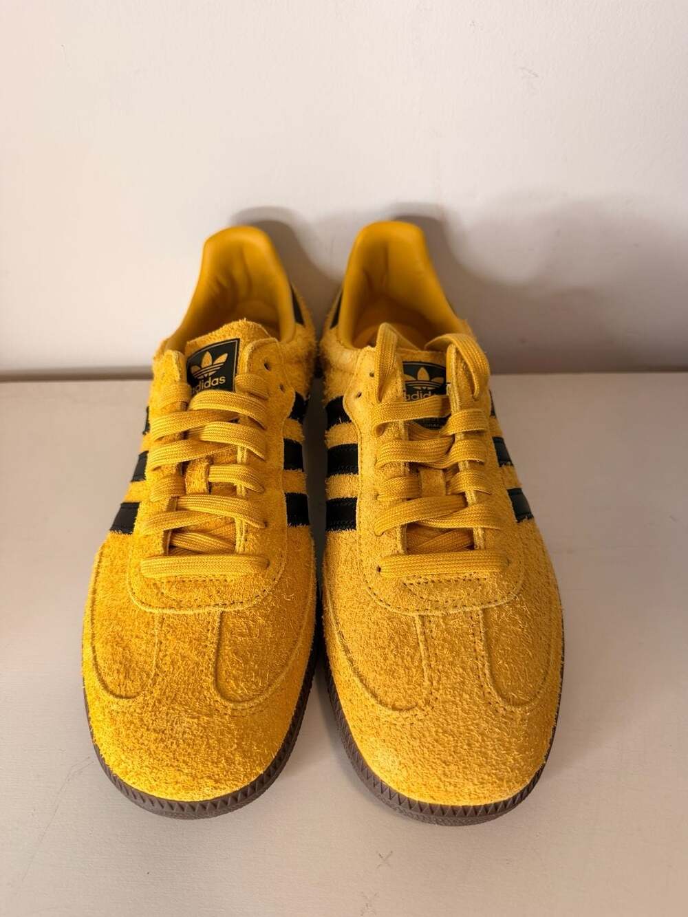 Adidas Samba OG Equipment Yellow Core Black Suede Sneakers Men's Size 9.5